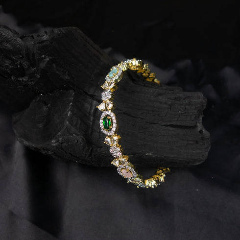 American Diamond Multi Rhinestone Bangles - D199-1